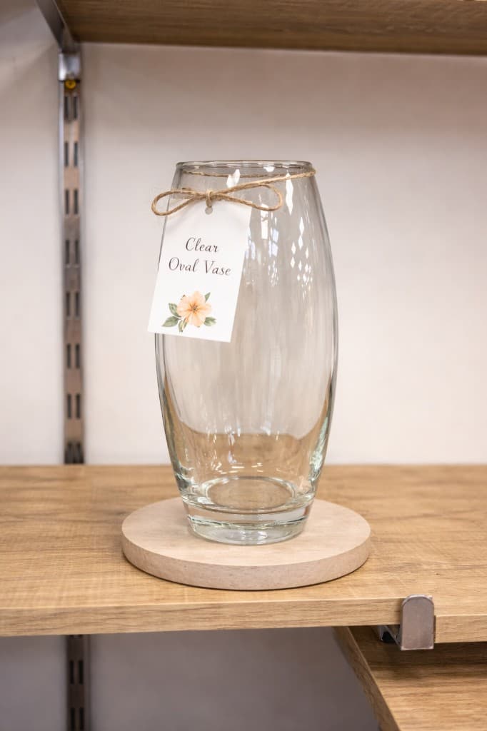 Jarrón de cristal ovalado